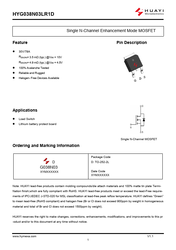 HYG038N03LR1D Datasheet Preview
