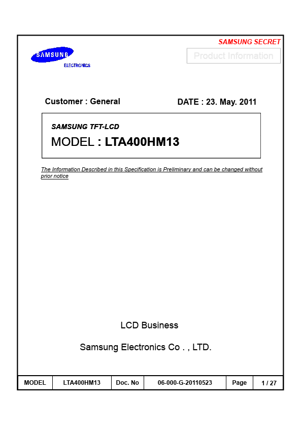 LTA400HM13