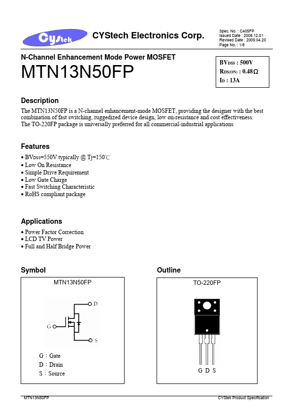 MTN13N50FP