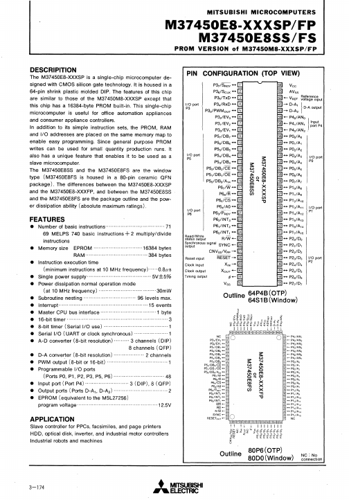 M37450E8-XXXSP