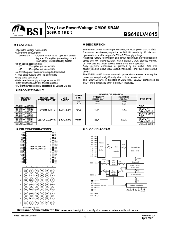 BS616LV4015