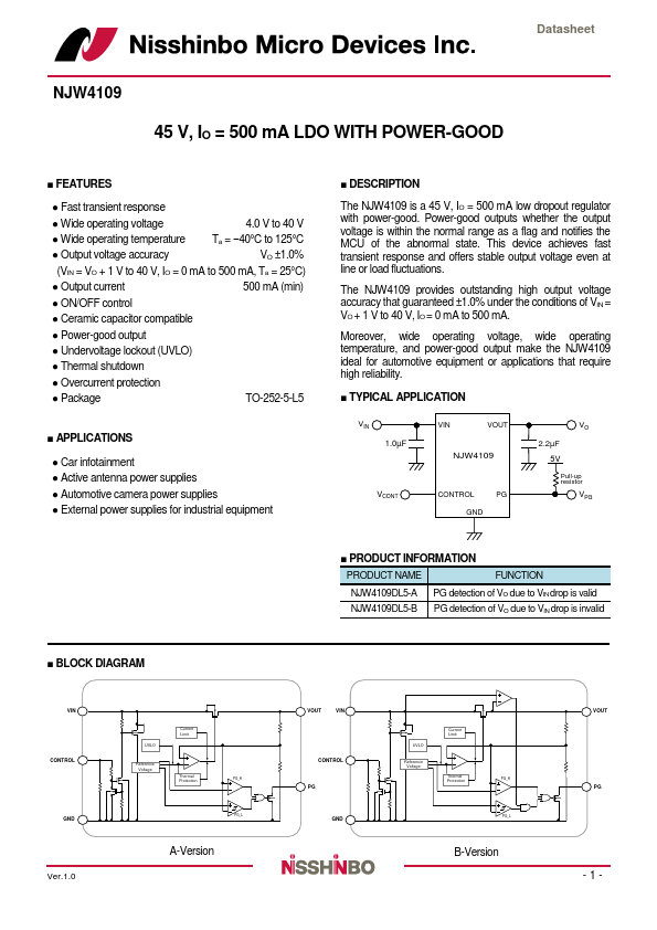 NJW4109 Datasheet Preview