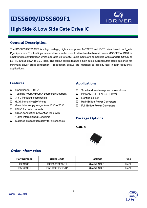 ID5S609F1 Datasheet Preview
