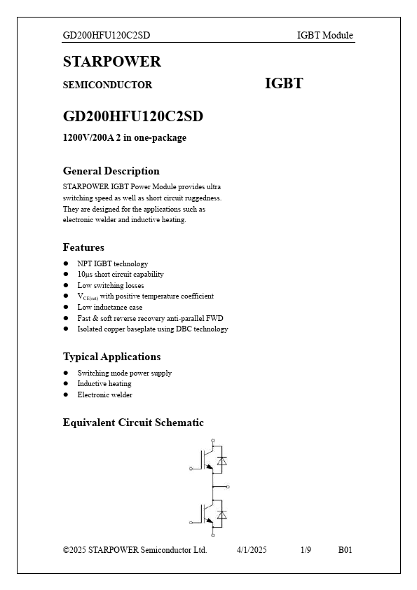 GD200HFU120C2SD Datasheet Preview