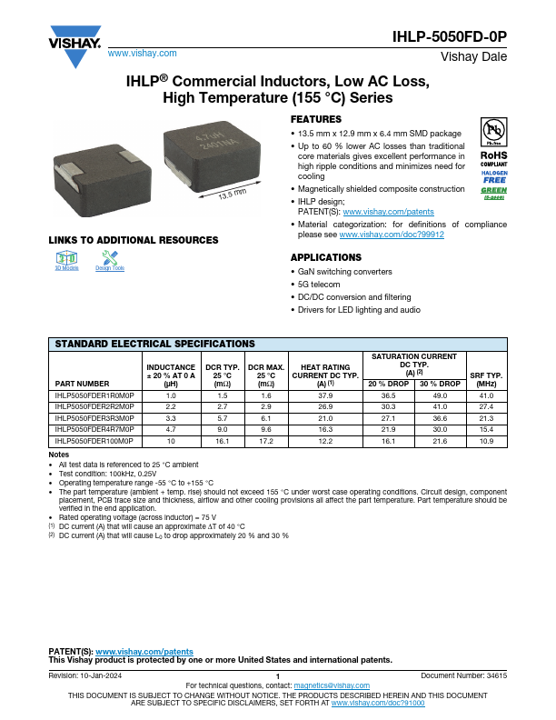 IHLP-5050FD-0P Datasheet Preview