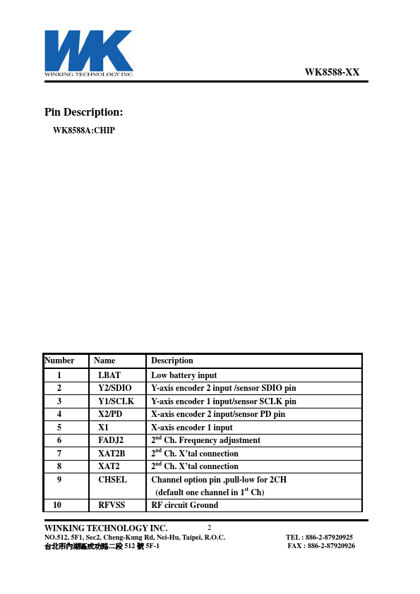 WK8588-PCL