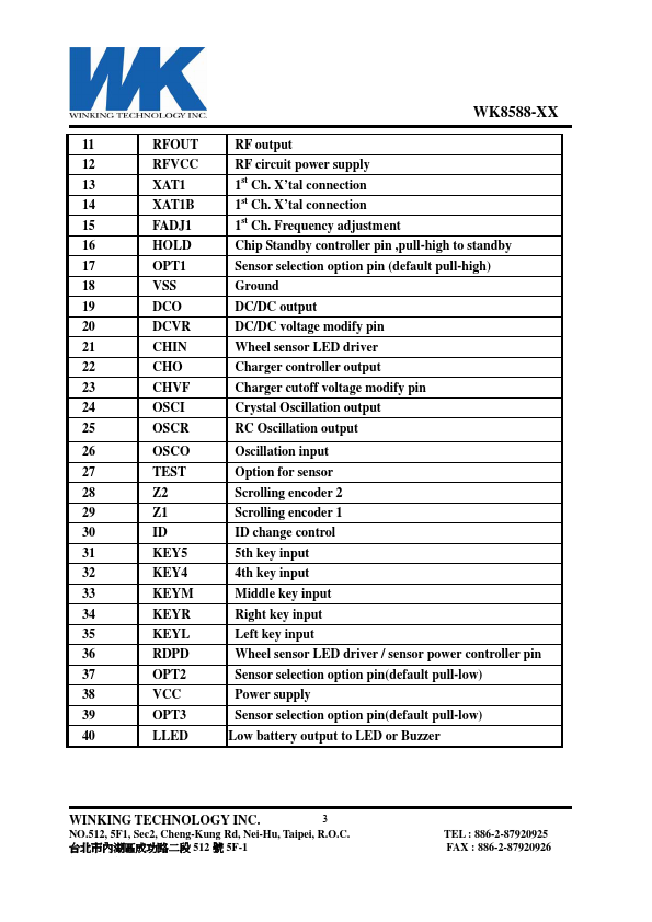 WK8588-PCL