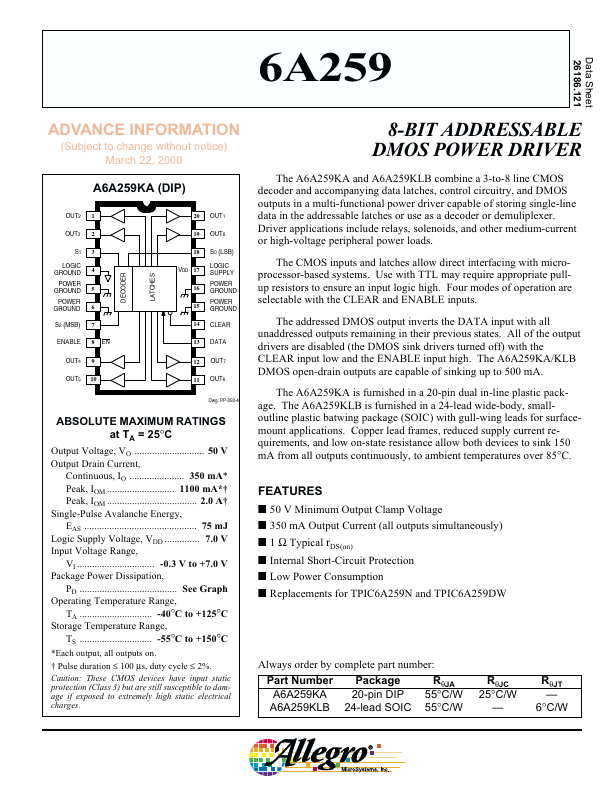 A6A259KLB Datasheet Preview