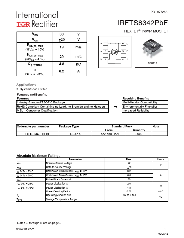 IRFTS8342PbF