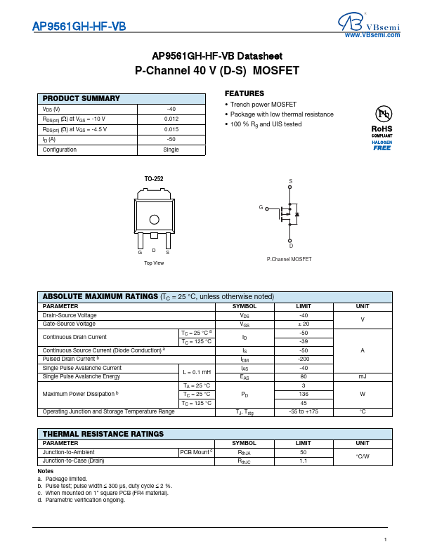 AP9561GH-HF Datasheet Preview