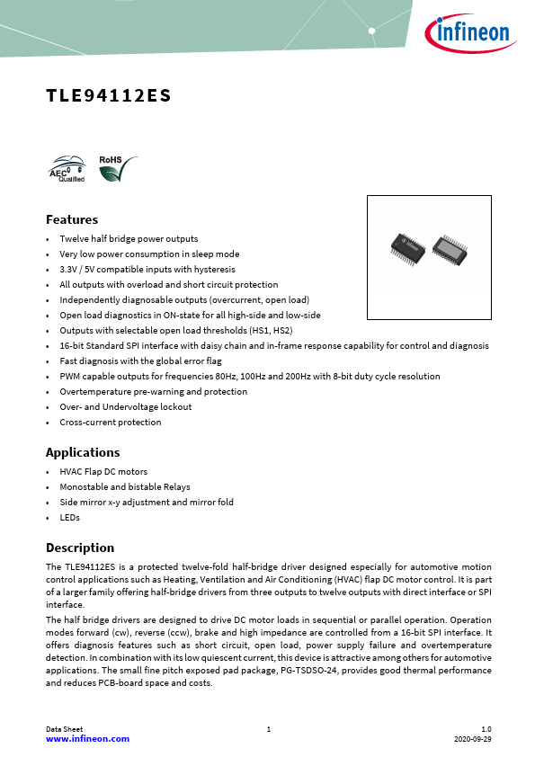 TLE94112ES Datasheet Preview