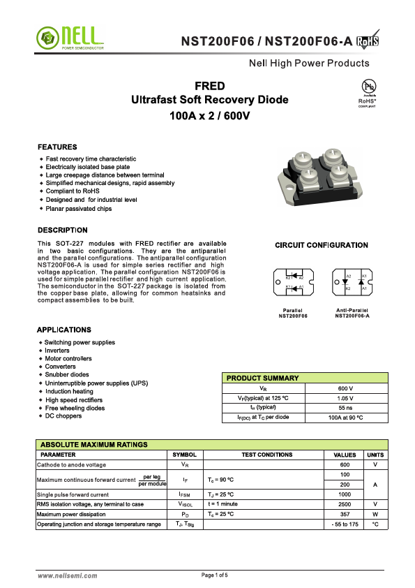 NST200F06 Datasheet Preview