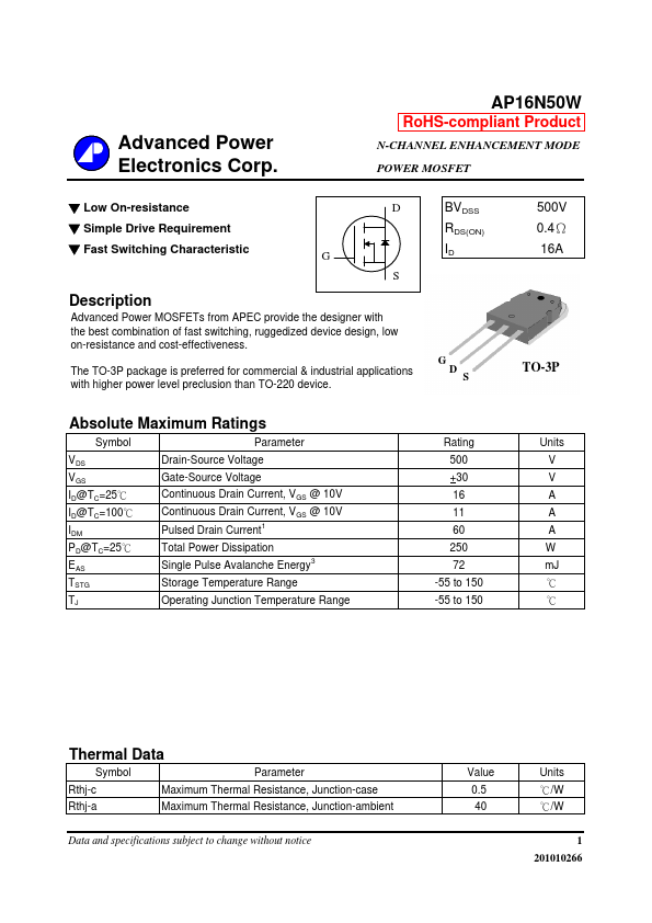 AP16N50W