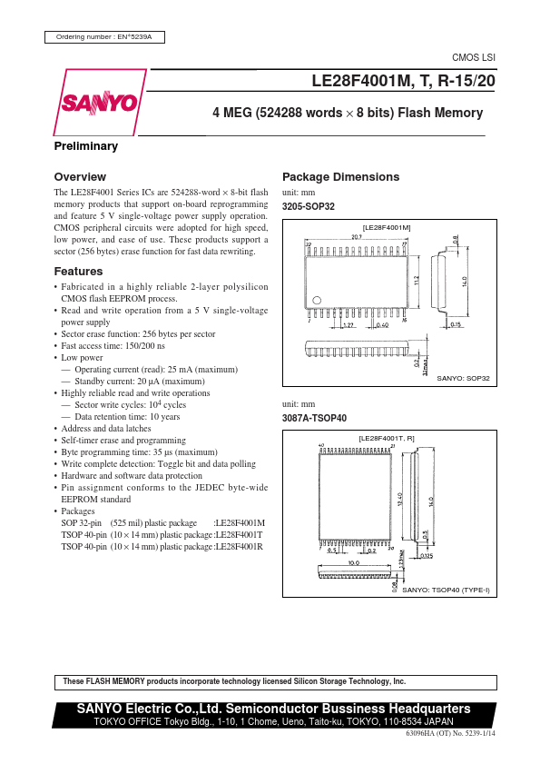 LE28F4001R-15