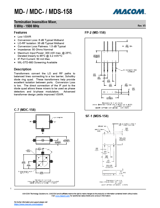 MDS-158 Datasheet Preview