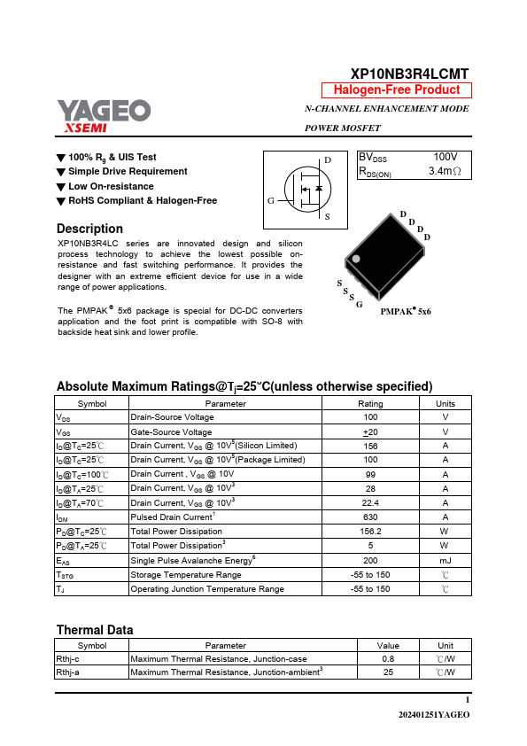XP10NB3R4LCMT Datasheet Preview