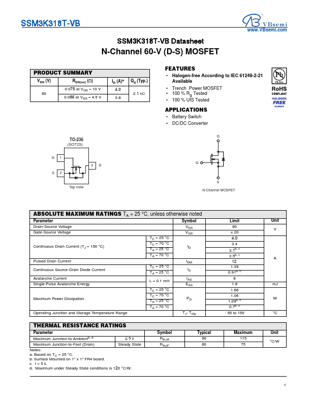 SSM3K318T Datasheet Preview