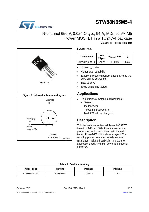 STW88N65M5-4