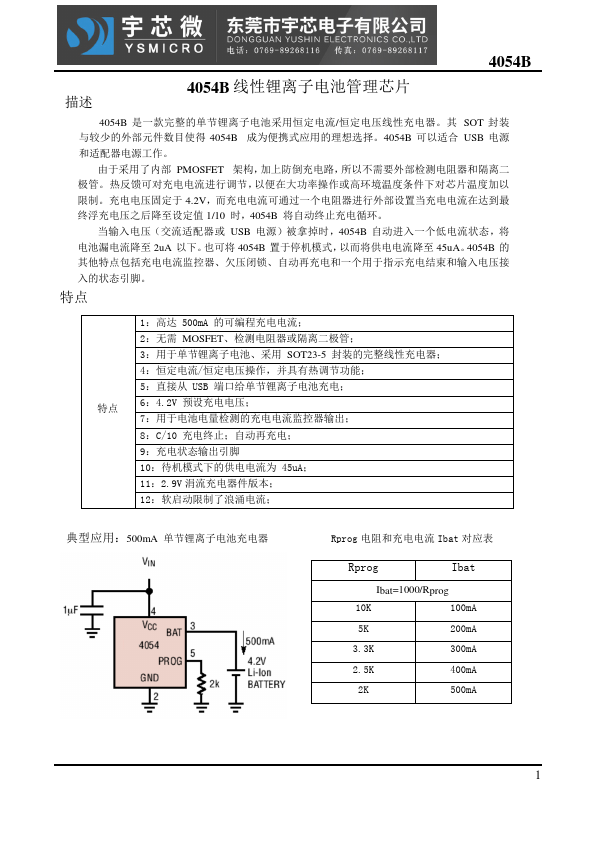 4054B Datasheet Preview