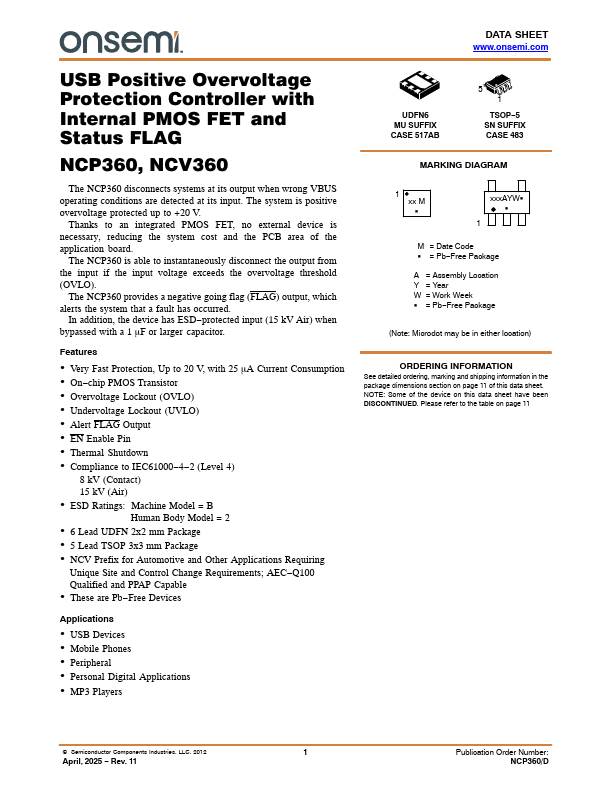 NCP360 Datasheet Preview