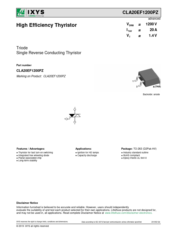 CLA20EF1200PZ Datasheet Preview