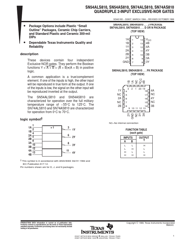 SN74ALS810 Datasheet Preview