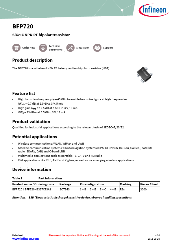 BFP720 Datasheet Preview