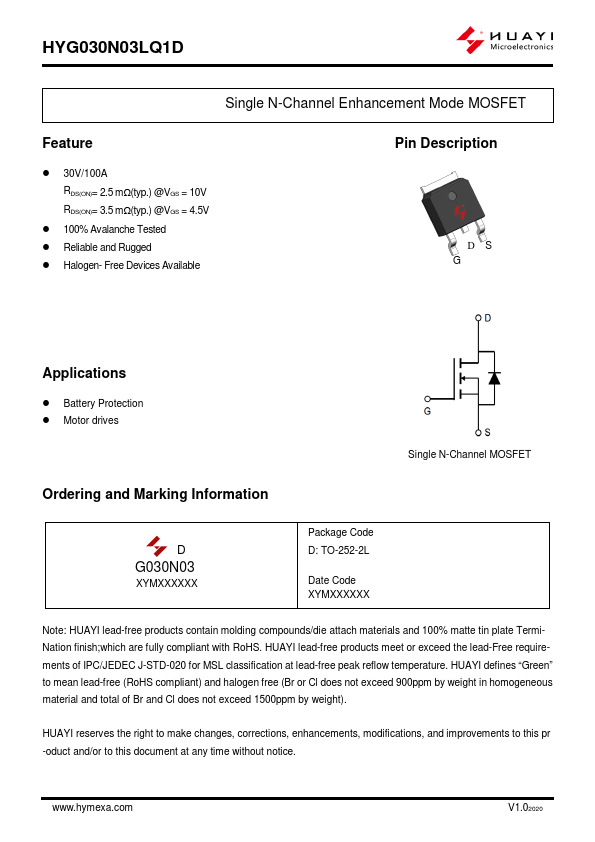 HYG030N03LQ1D Datasheet Preview