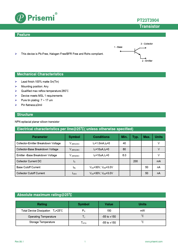 PT23T3904 Datasheet Preview