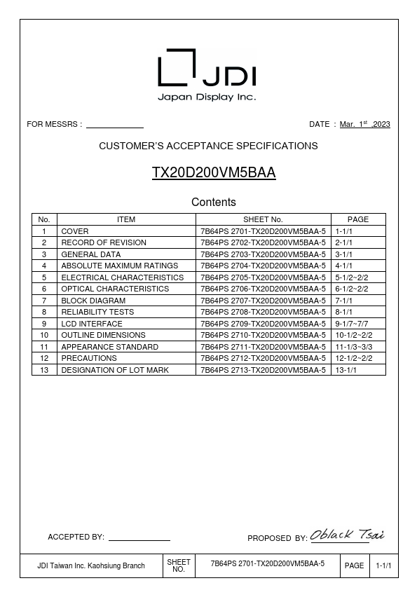 TX20D200VM5BAA Datasheet Preview