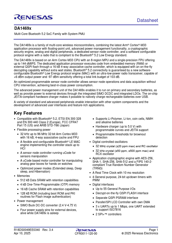 DA14695 Datasheet Preview