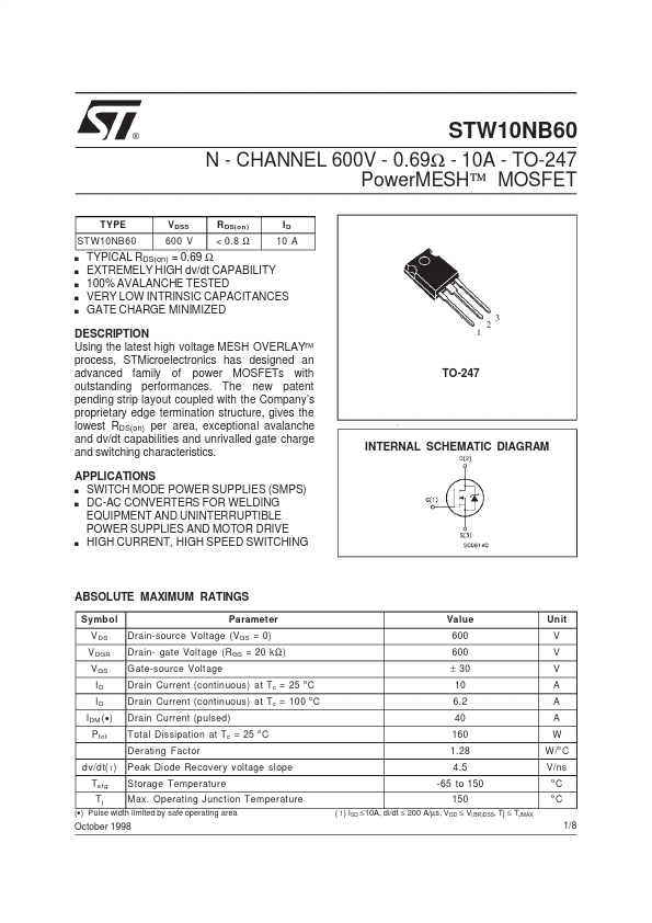 STW10NB60