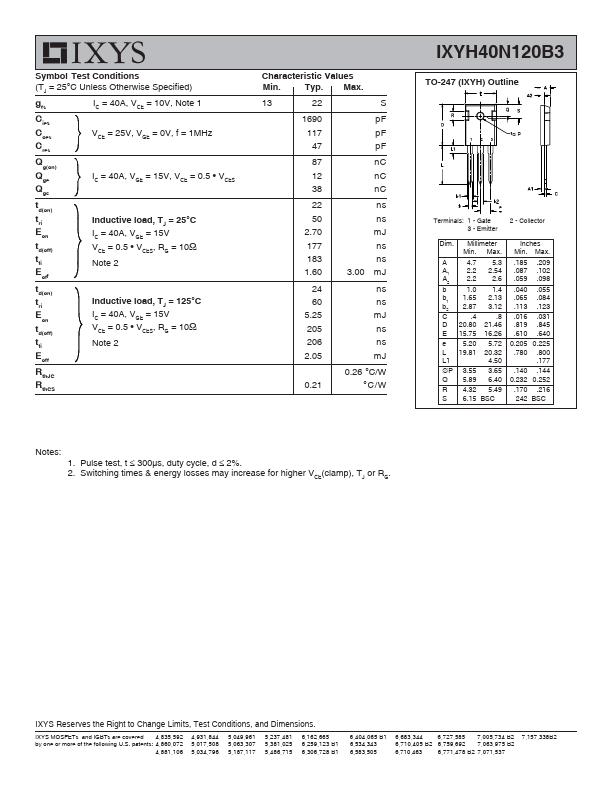 IXYH40N120B3