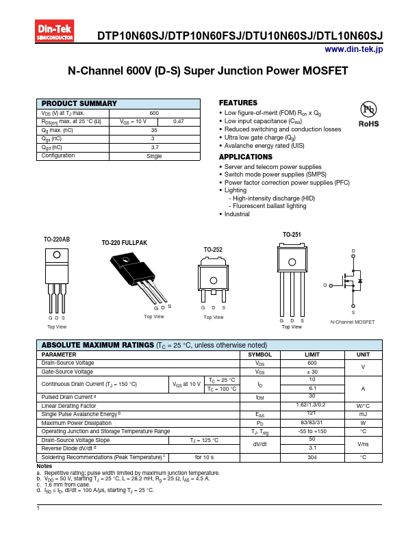 DTU10N60SJ