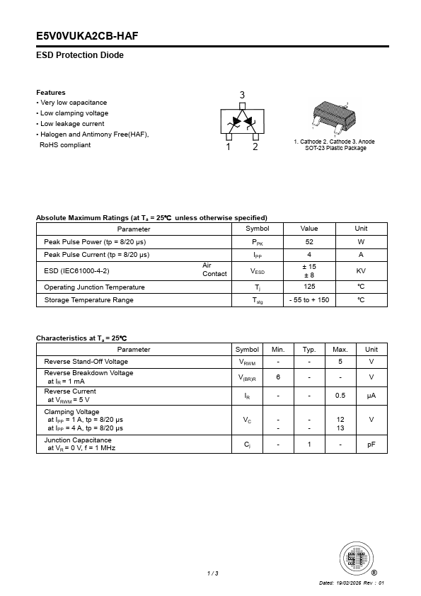 E5V0VUKA2CB-HAF Datasheet Preview