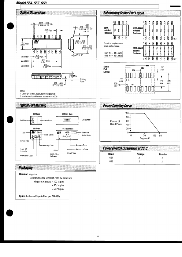 664AxxxxA 664A1002A Surface Mount Precision Thin Film Beckman Industrial 664AxxxxA 664A1002A Surface Mount Precision Thin Film Beckman Industrial