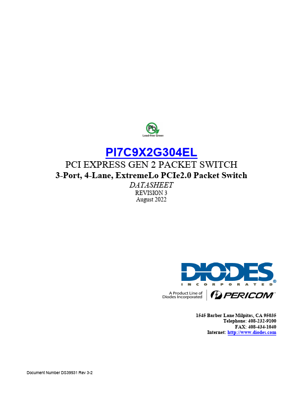 PI7C9X2G304EL Datasheet Preview