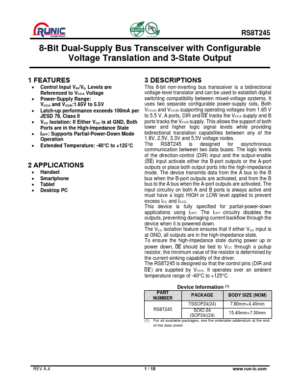 RS8T245 Datasheet Preview