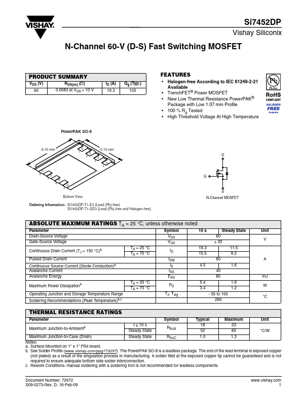 SI7452DP Datasheet Preview
