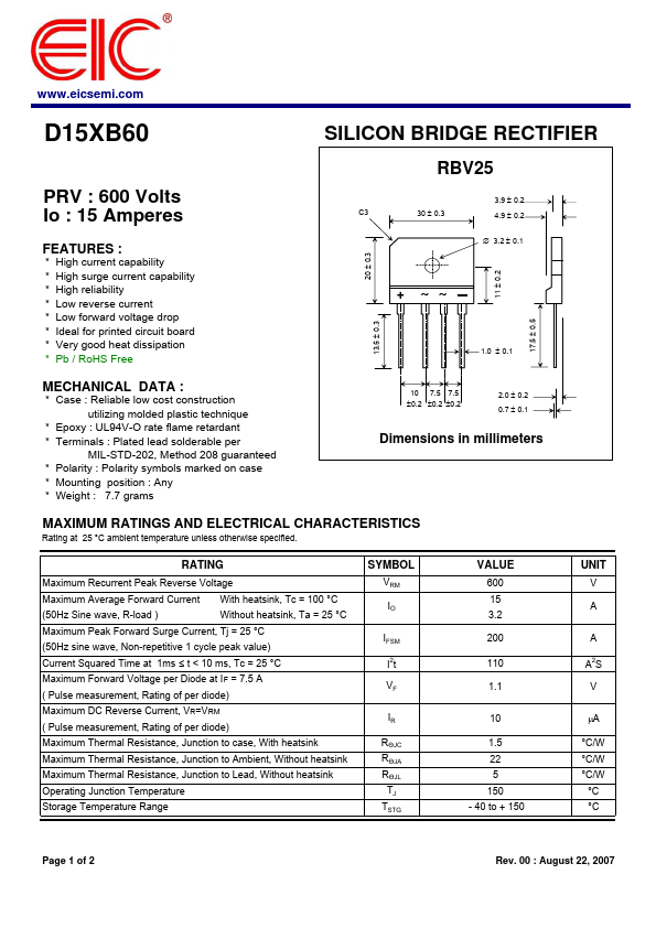 D15XB60 Datasheet Preview