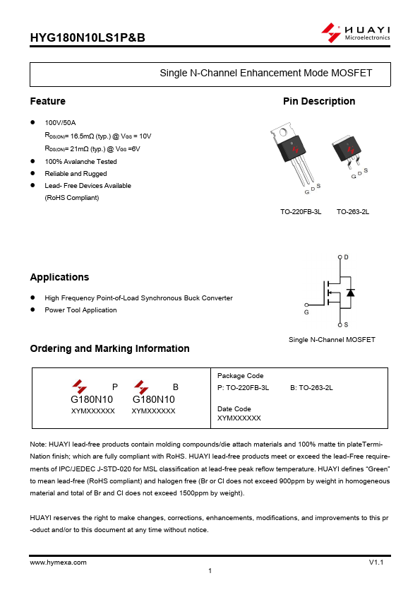 HYG180N10LS1B Datasheet Preview