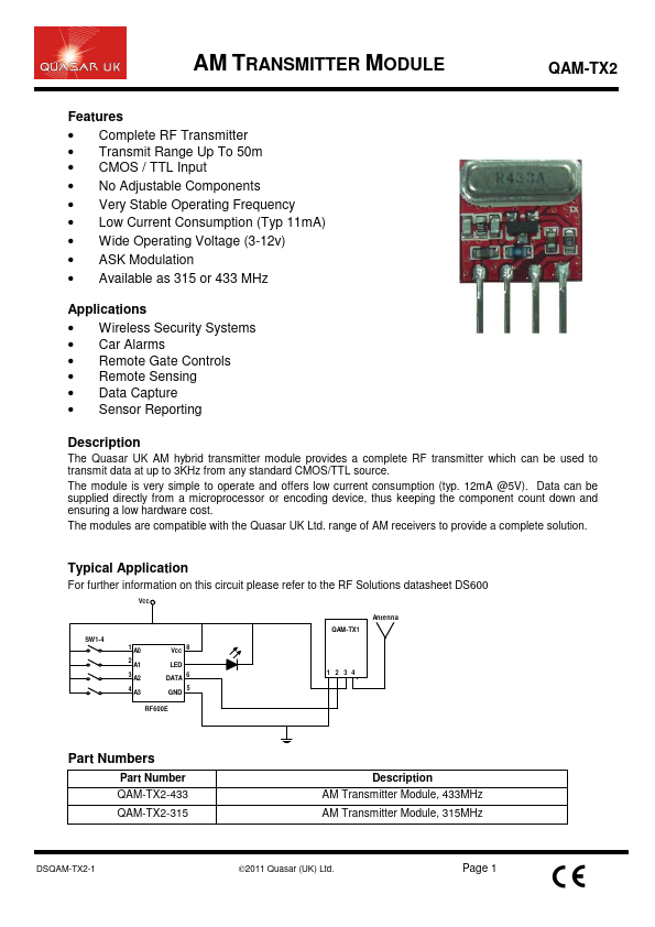 QAM-TX2-433