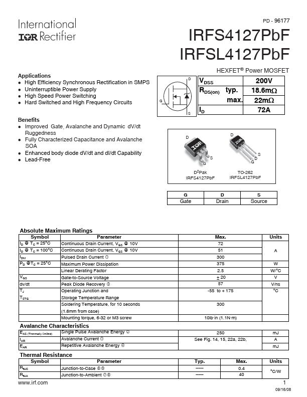 IRFSL4127PbF