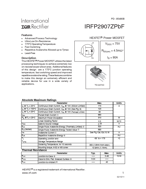 IRFP2907ZPBF