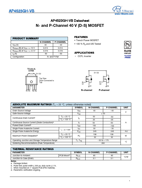 AP4523GH Datasheet Preview