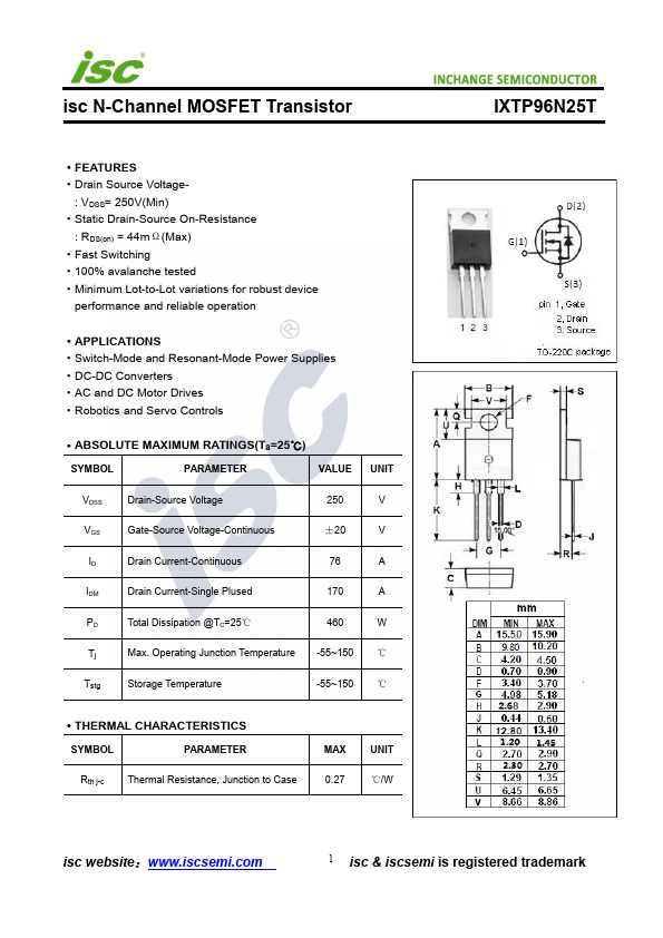 IXTP96N25T