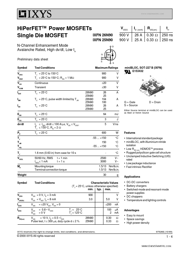 IXFN25N90