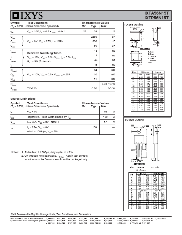 IXTP56N15T