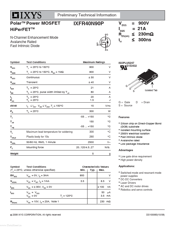 IXFR40N90P