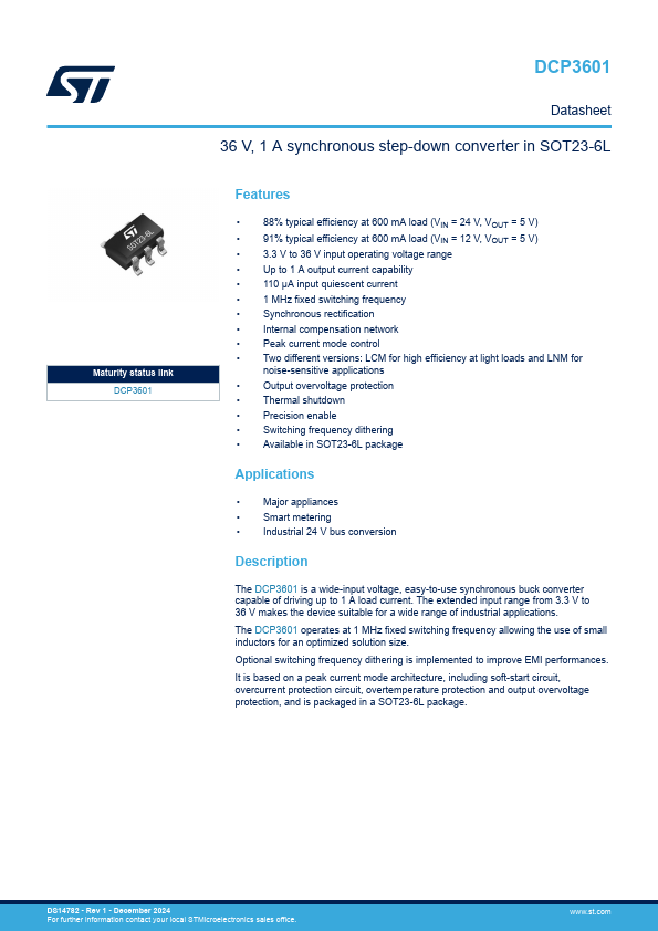 DCP3601 Datasheet Preview